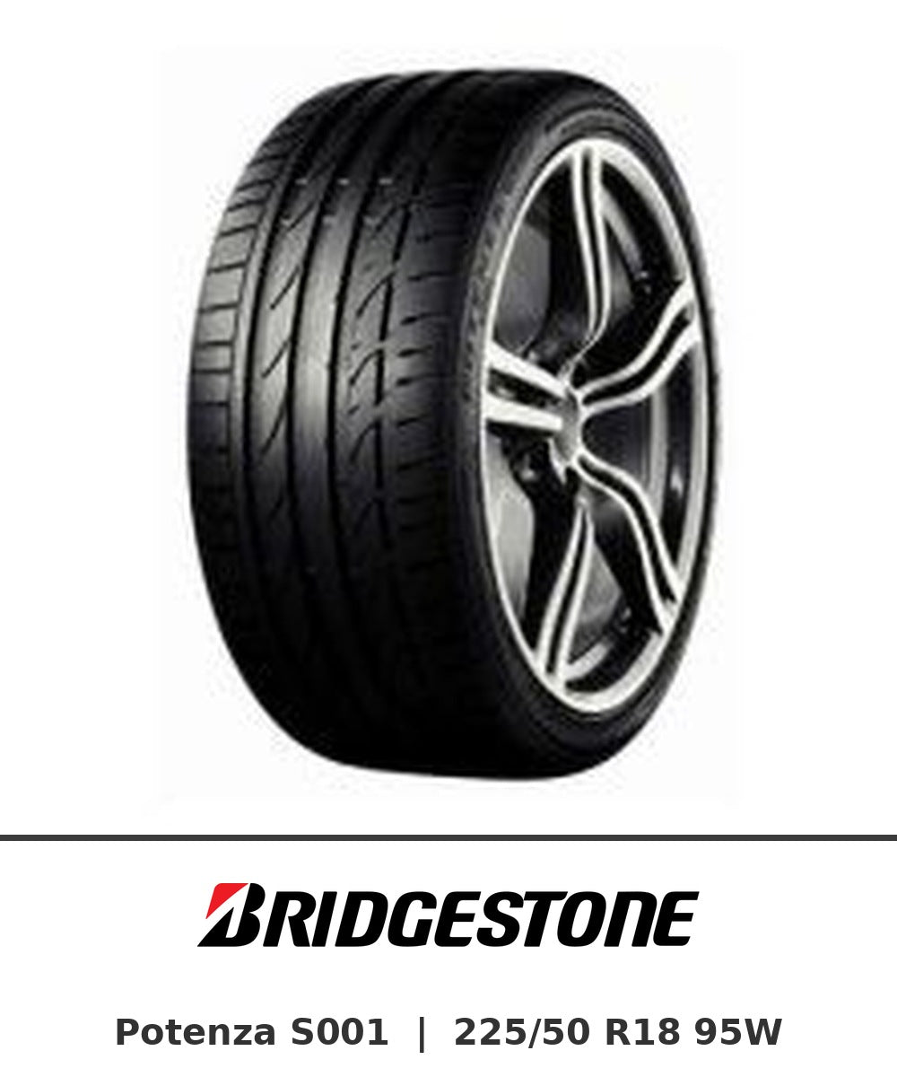 Bridgestone Potenza S001 225/50 R18 95W tyre with brand logo