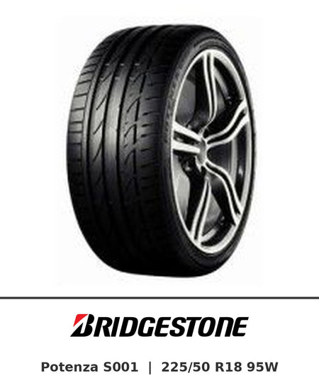 Bridgestone Potenza S001 225/50 R18 95W tyre with brand logo