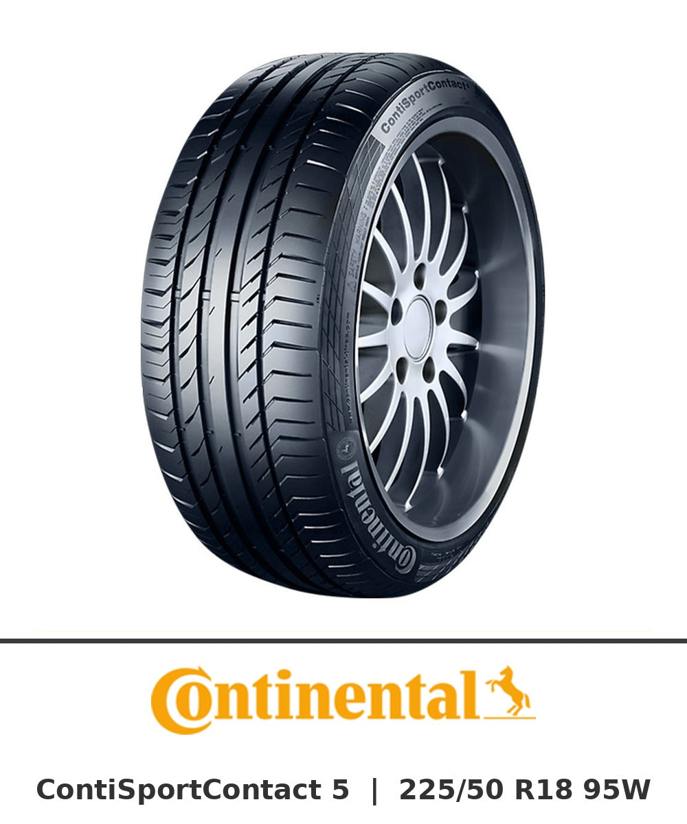 Continental ContiSportContact 5 225/50 R18 95W tyre with brand logo