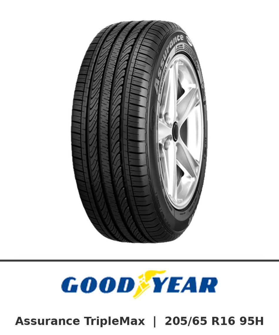 Goodyear Assurance TripleMax 205/65 R16 95H tyre with brand logo
