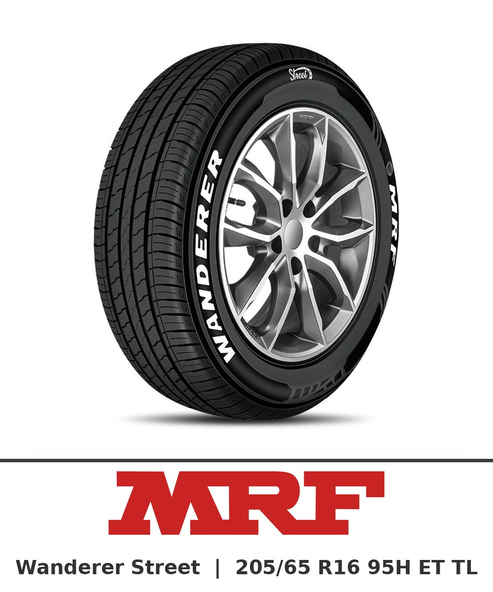 MRF Wanderer Street 205/65 R16 95H ET TL tyre with brand logo