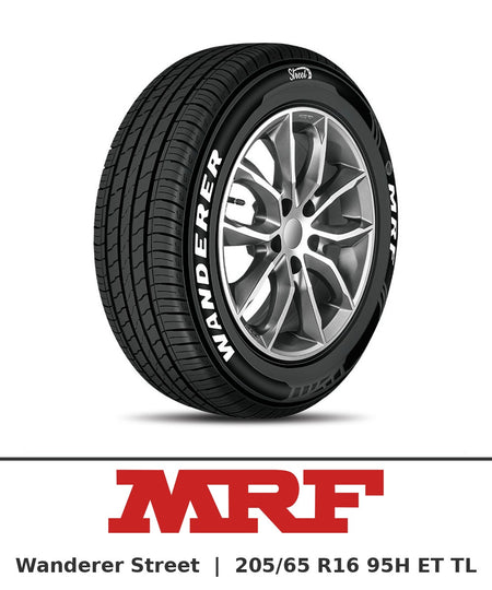 MRF Wanderer Street 205/65 R16 95H ET TL tyre with brand logo