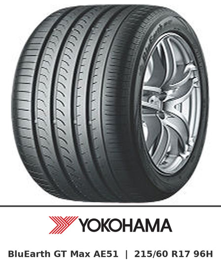 Yokohama BluEarth GT Max AE51 215/60 R17 96H tyre with brand logo