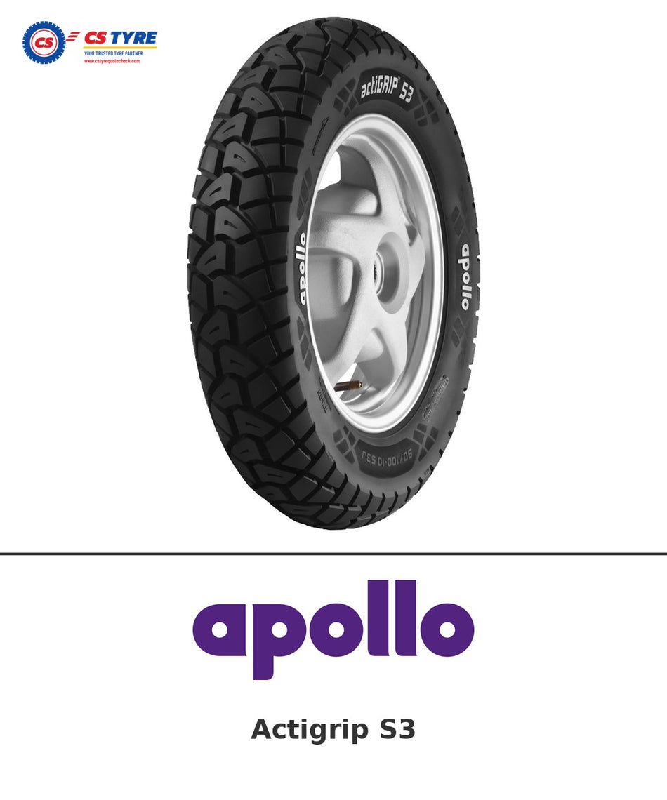 Apollo Actigrip S3 90/100-10 bike tyre with brand logo