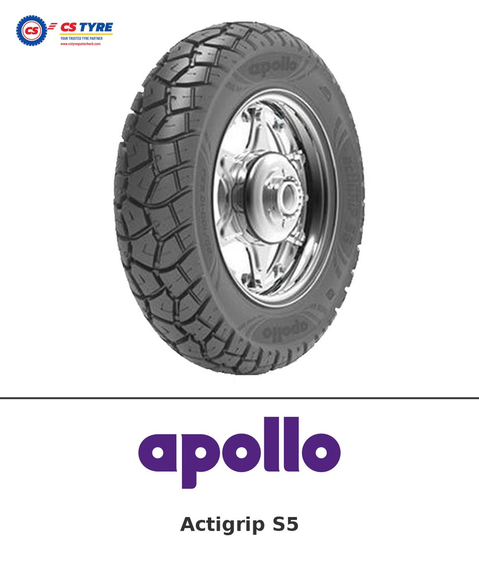 Apollo Actigrip S5 90/100-10 bike tyre with brand logo