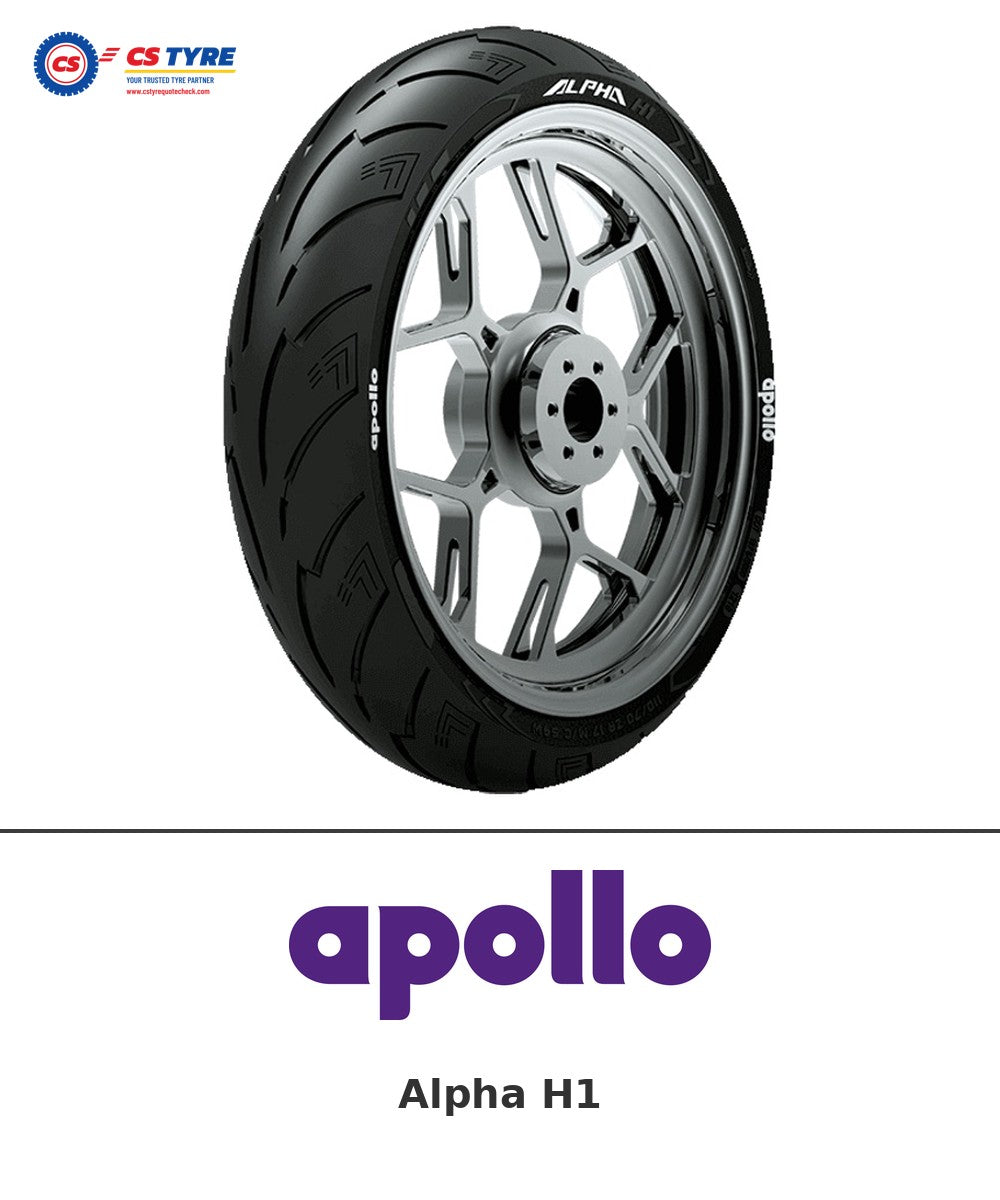 Apollo Alpha H1 110/70-17 bike tyre with brand logo
