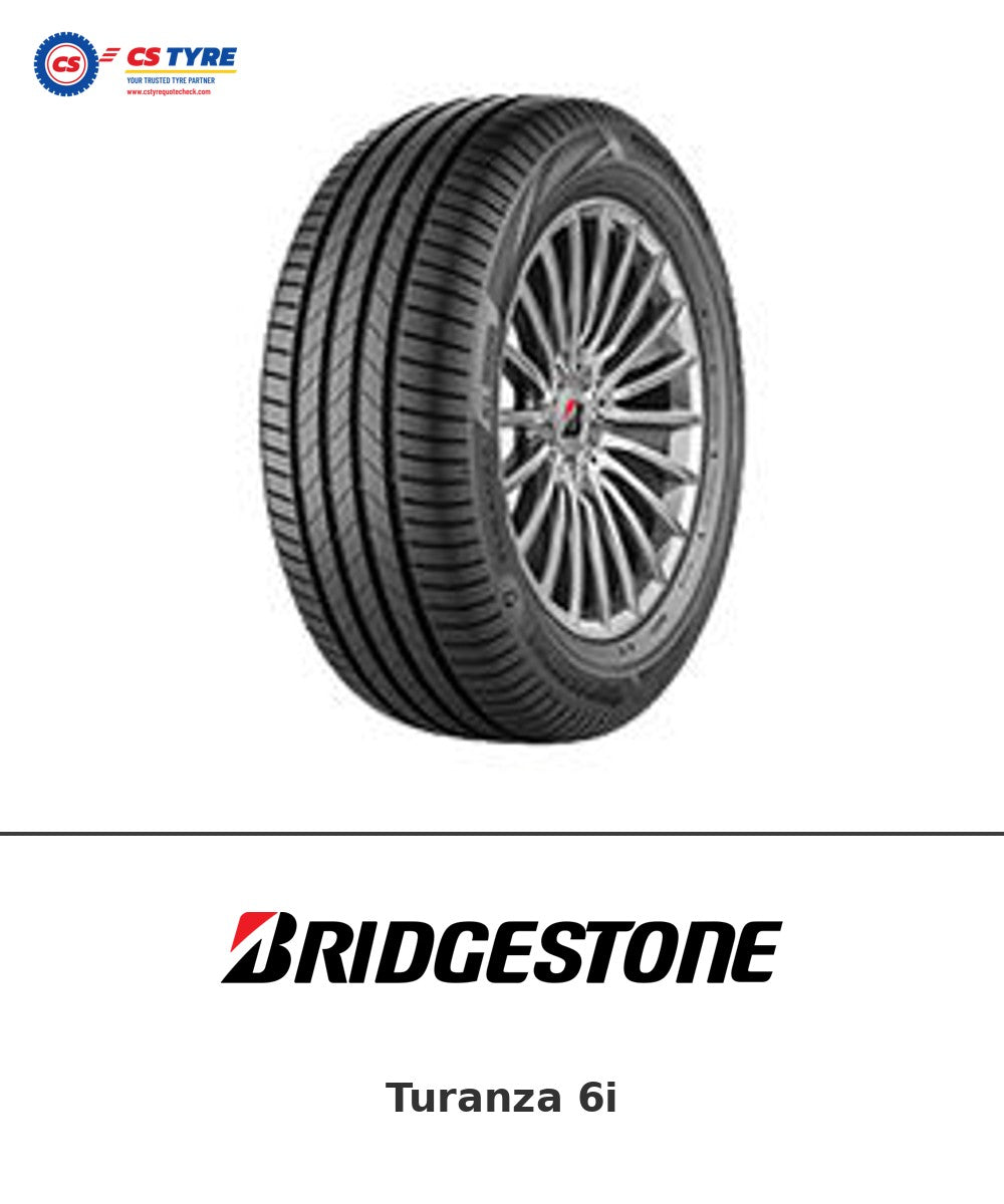Bridgestone Turanza 6i 205/55 R17 91H tyre with brand logo