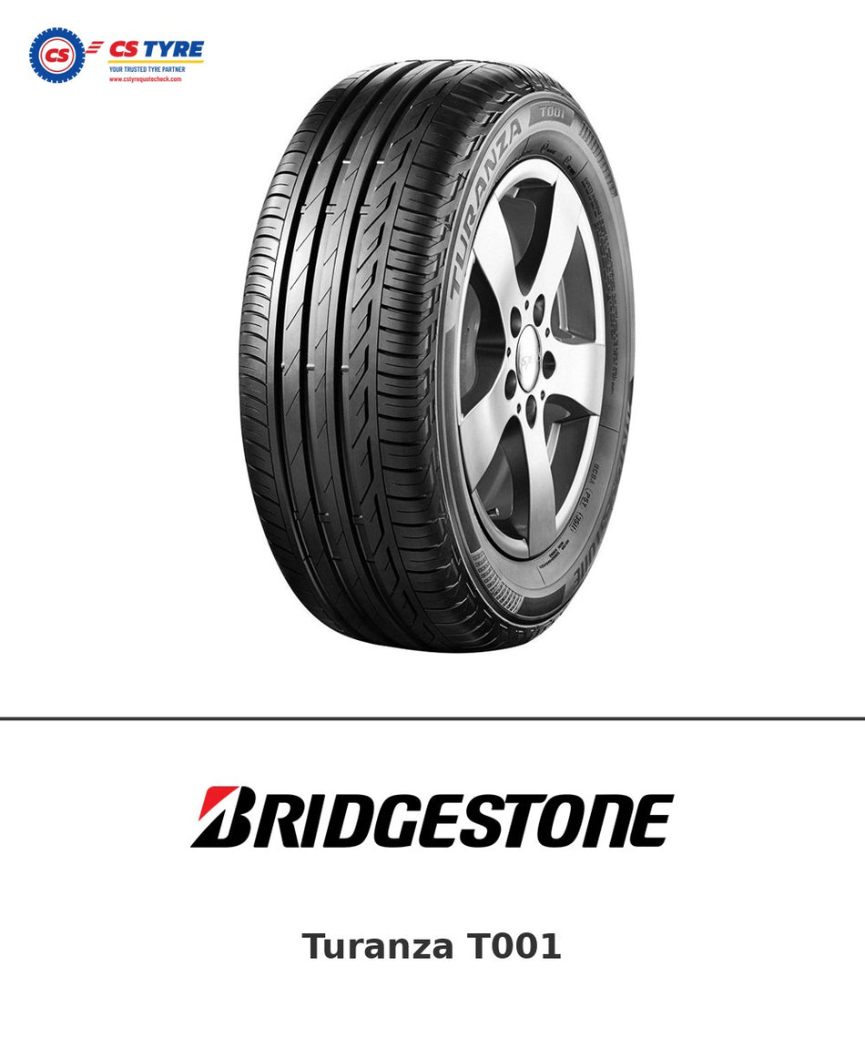 Bridgestone Turanza T001 215/55 R17 91V tyre with brand logo