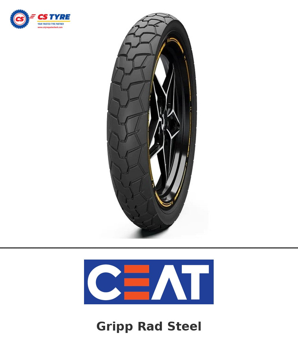 CEAT Gripp Rad Steel 160/60-17 bike tyre with brand logo