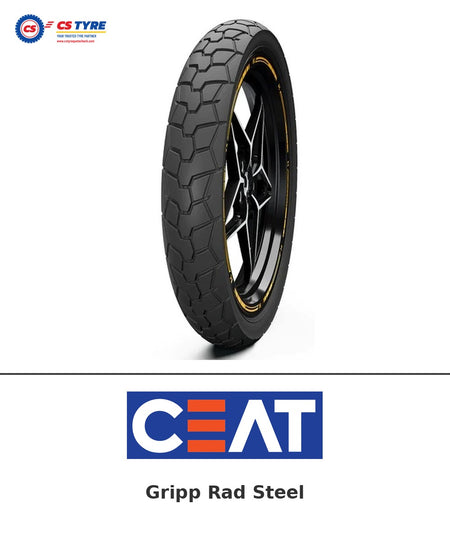 CEAT Gripp Rad Steel 120/70-17 bike tyre with brand logo