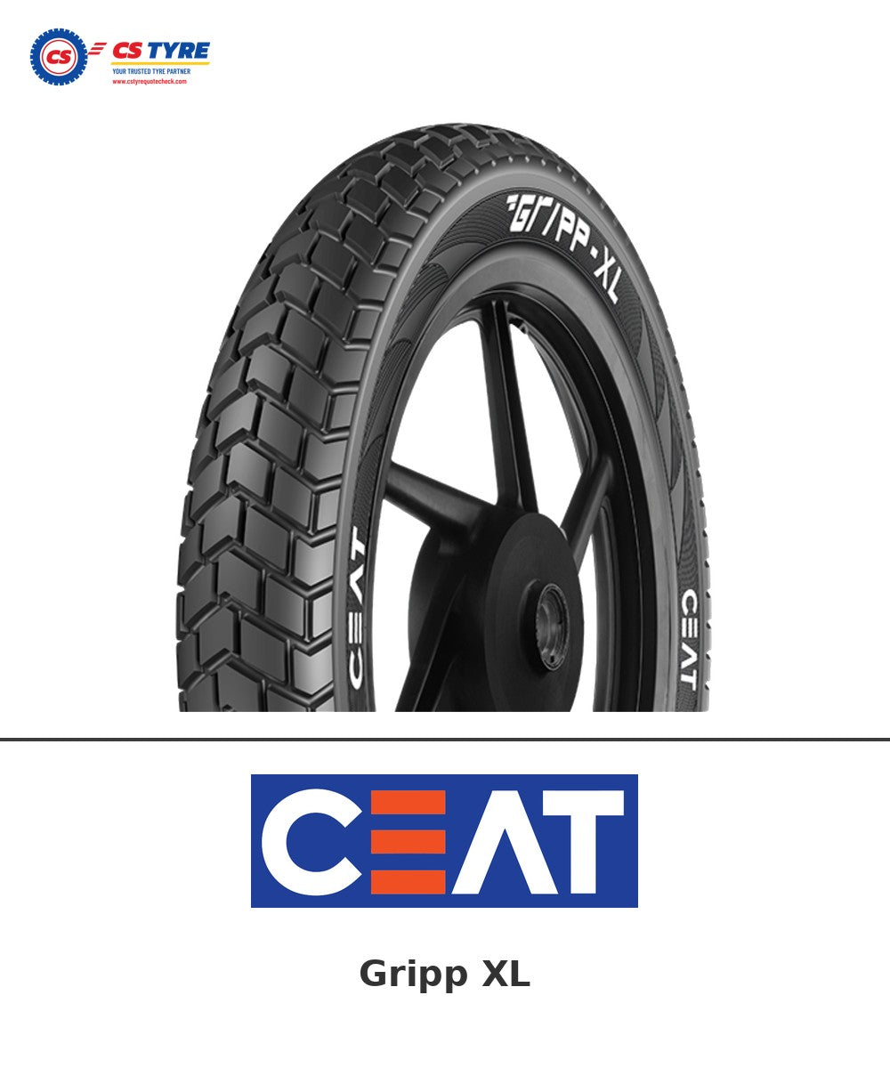 CEAT Gripp XL 120/80-18 bike tyre with brand logo