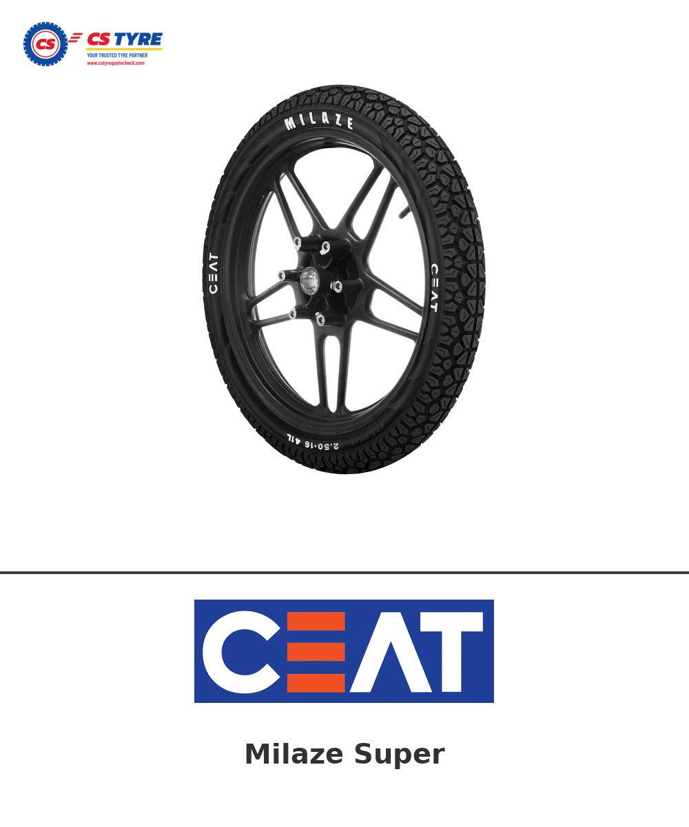 CEAT Milaze Super 3.00-18 bike tyre with brand logo