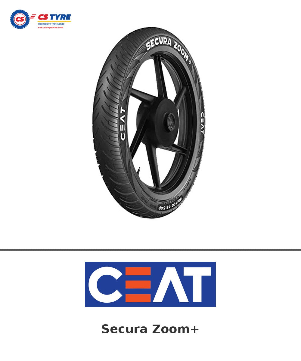 CEAT Secura Zoom+ 80/100-18 bike tyre with brand logo