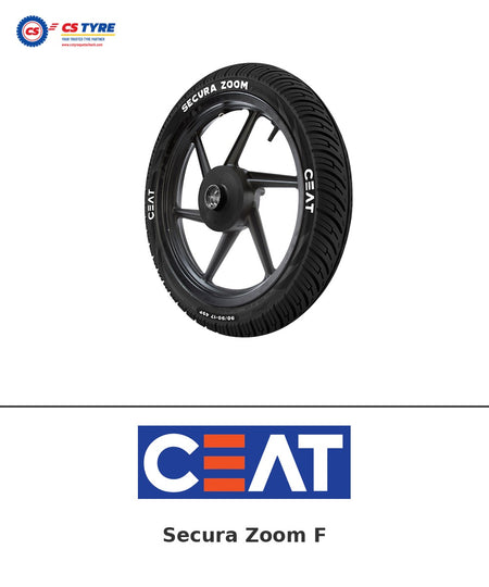 CEAT Secura Zoom F 90/90-17 bike tyre with brand logo
