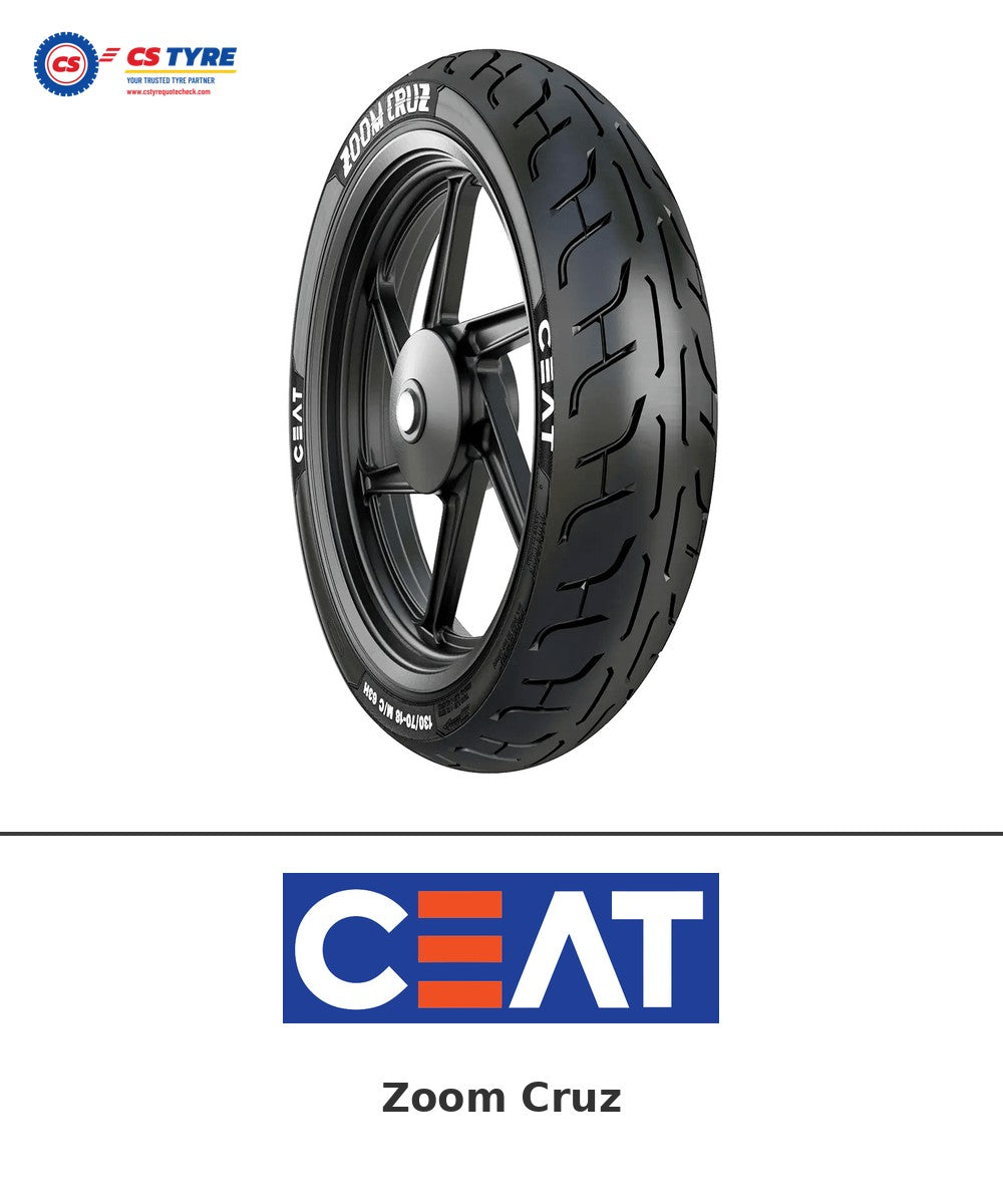 CEAT Zoom Cruz 100/90-19 bike tyre with brand logo