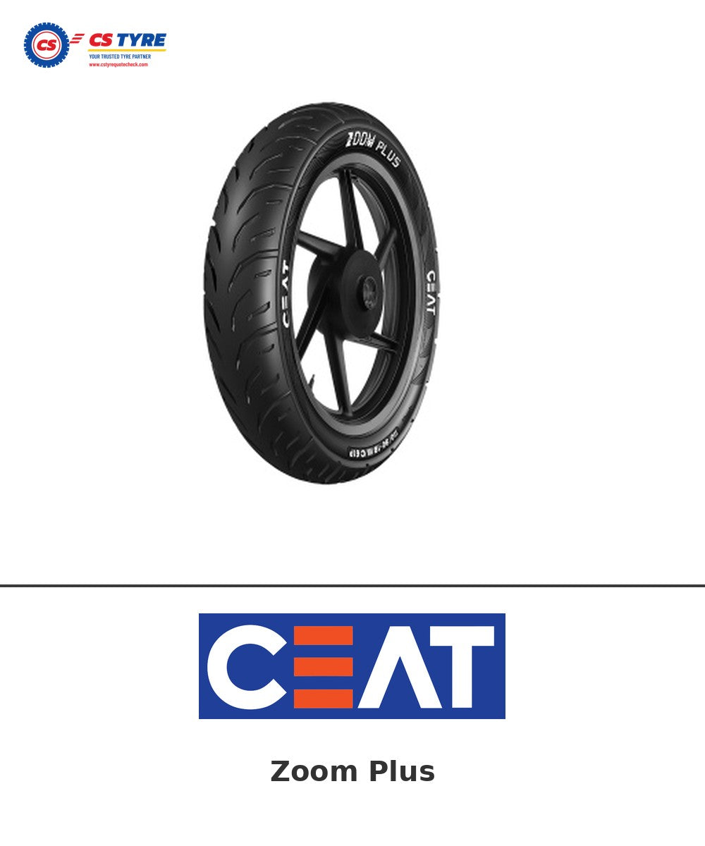CEAT Zoom Plus 80/100-18 bike tyre with brand logo
