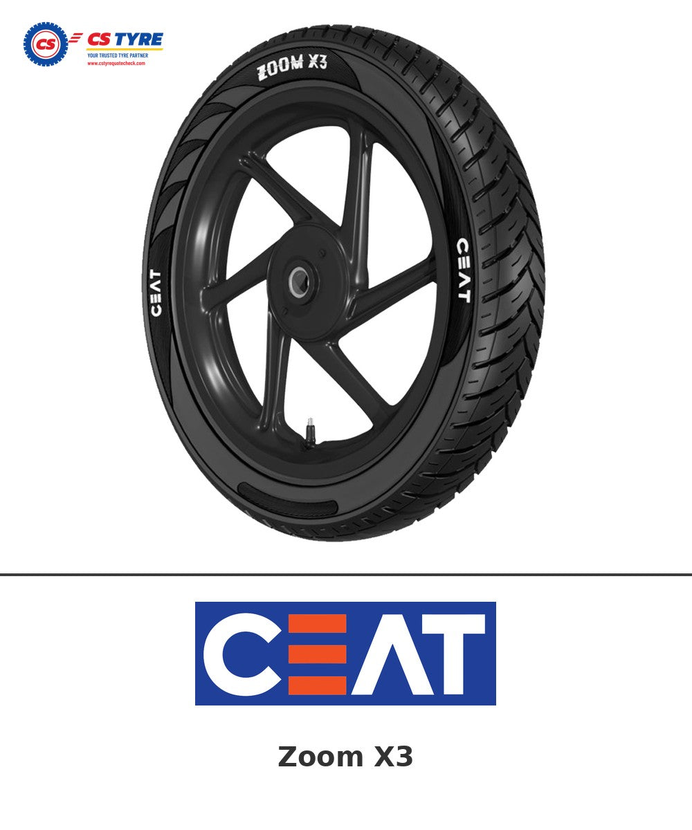 CEAT Zoom X3 120/70-10 bike tyre with brand logo