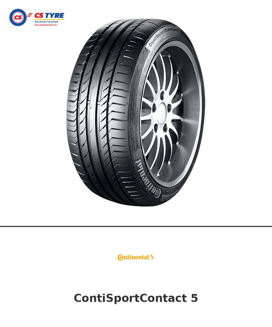 Continental ContiSportContact 5 235/55 R18 100V tyre with brand logo