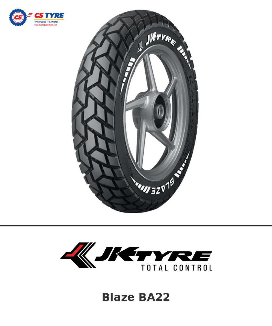 JK Blaze BA22 90/100-10 bike tyre with brand logo