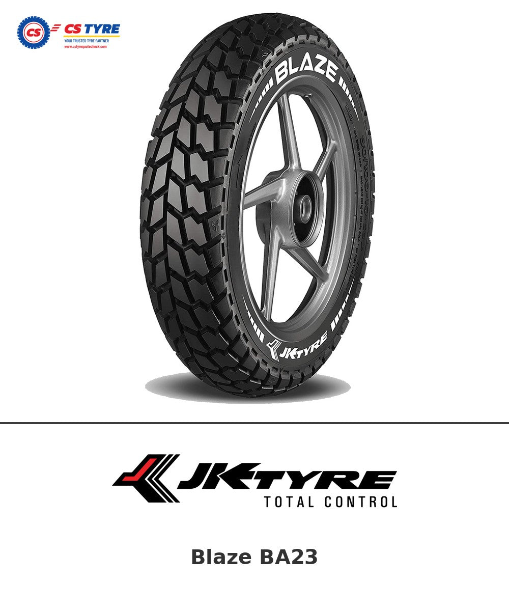 JK Blaze BA23 90/100-10 bike tyre with brand logo