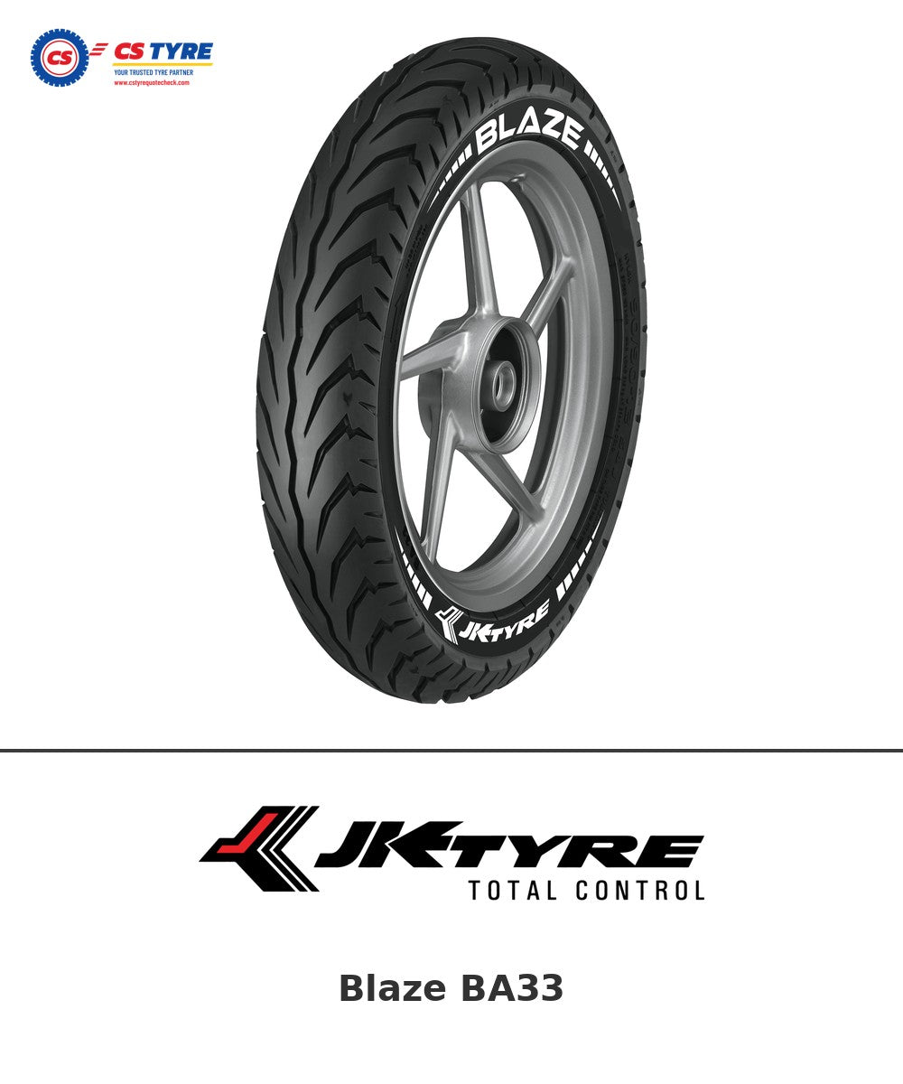 JK Blaze BA33 90/100-10 bike tyre with brand logo