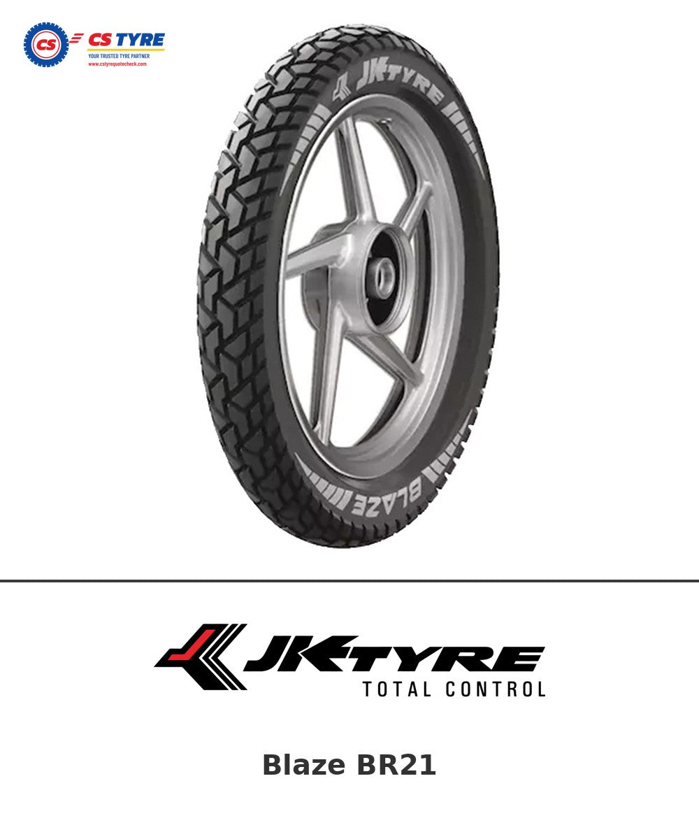 JK Blaze BR21 2.75-18 bike tyre with brand logo