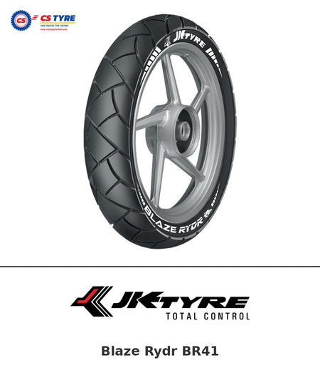 JK Blaze Rydr BR41 110/80-17 bike tyre with brand logo