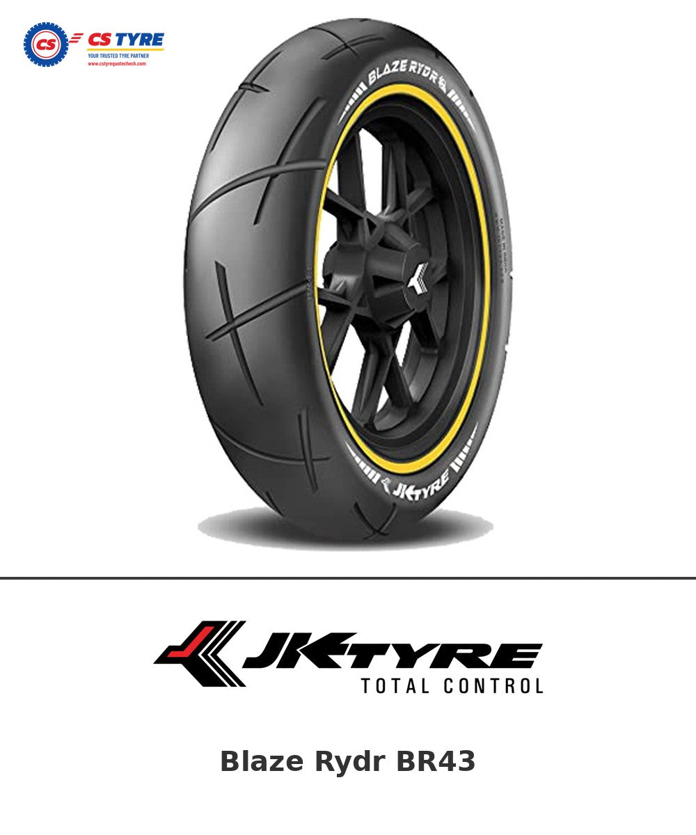 JK Blaze Rydr BR43 150/60-17 bike tyre with brand logo