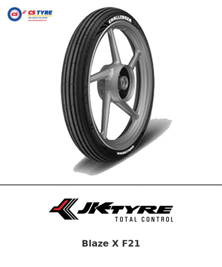 JK Blaze X F21 2.75-17 bike tyre with brand logo