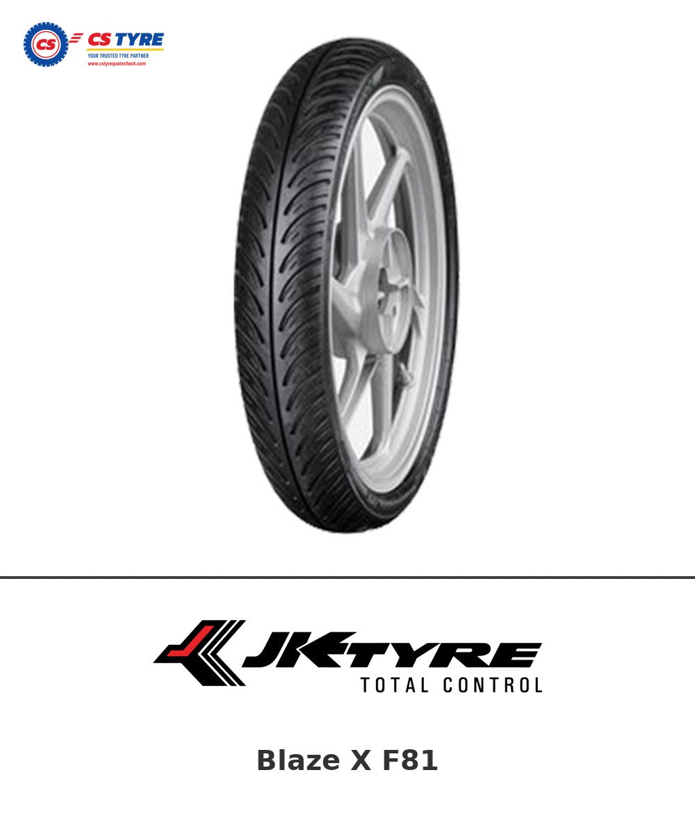 JK Blaze X F81 2.75-18 bike tyre with brand logo