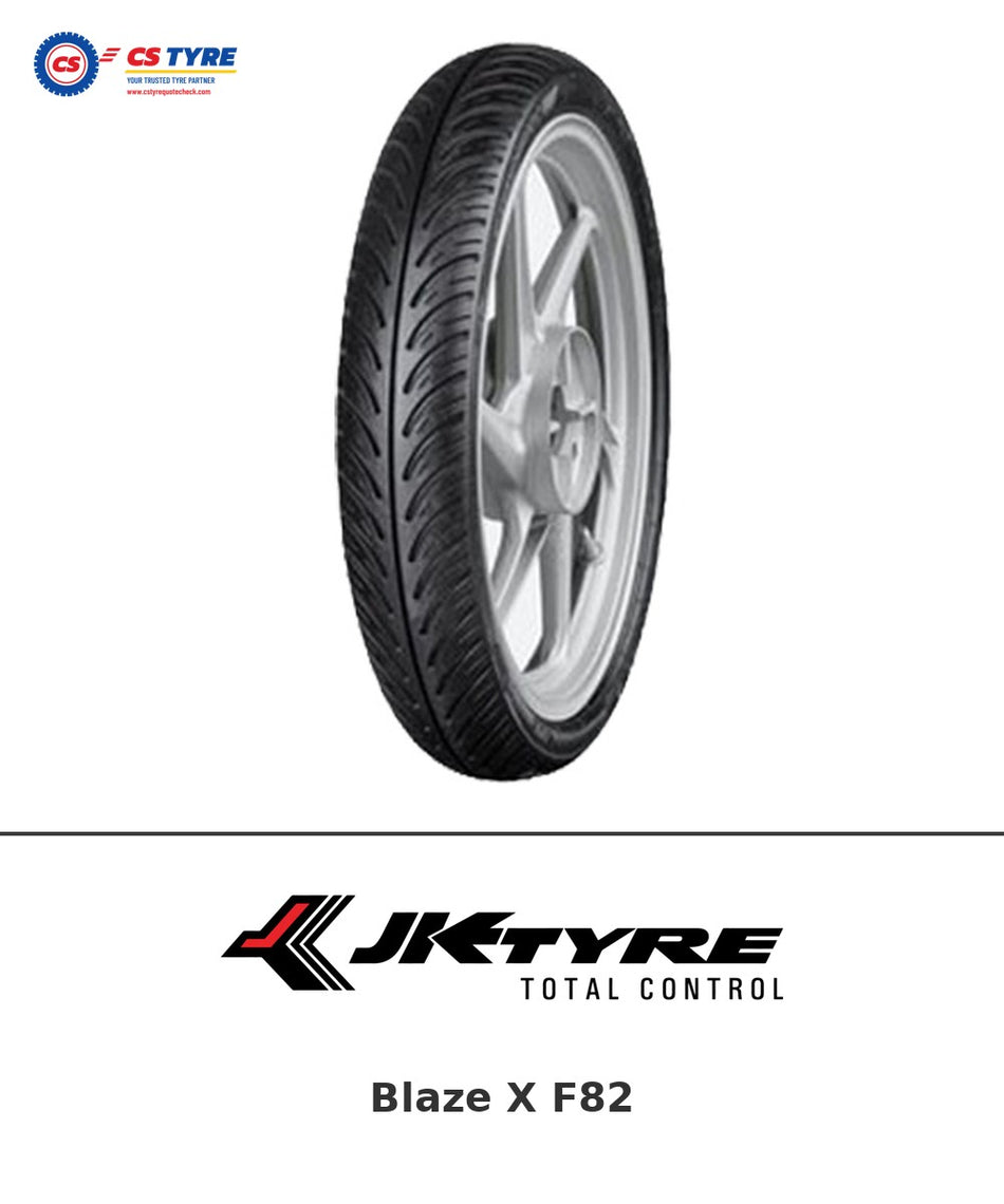 JK Blaze X F82 2.75-17 bike tyre with brand logo