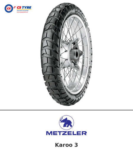 Metzeler Karoo 3 150/70-17 bike tyre with brand logo