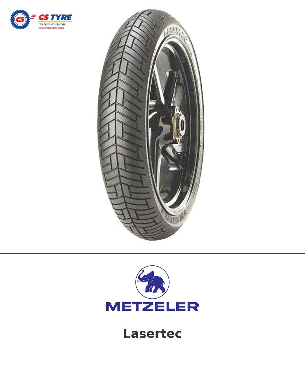 Metzeler Lasertec 130/70-18 bike tyre with brand logo