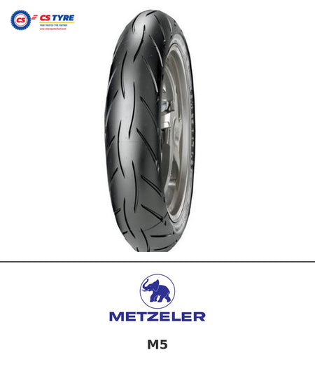 Metzeler M5 180/55-17 bike tyre with brand logo