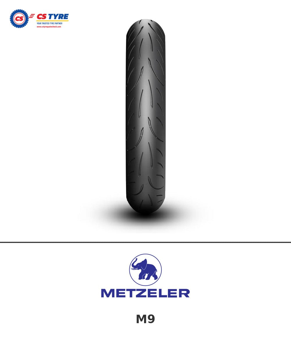 Metzeler M9 180/55-17 bike tyre with brand logo