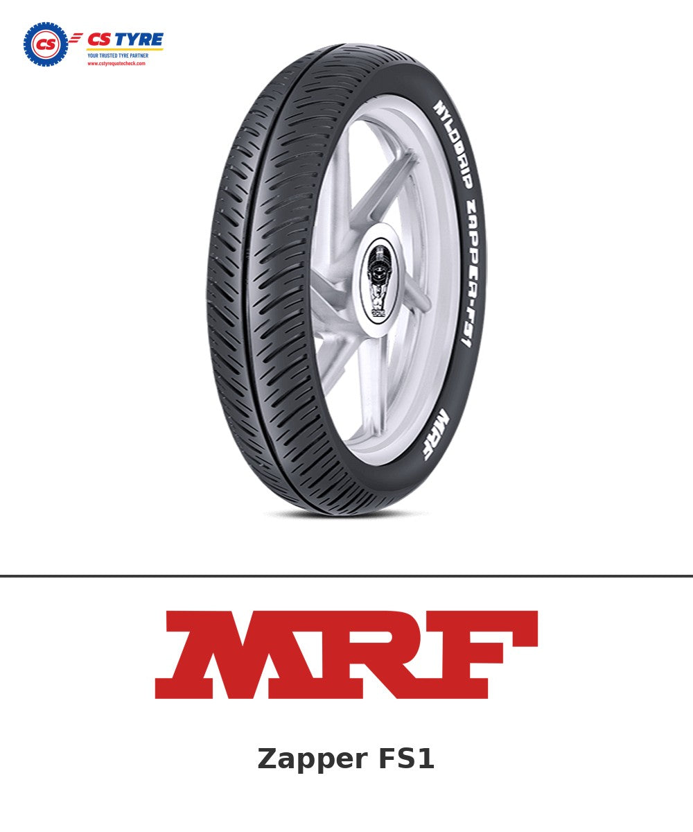 MRF Zapper FS1 80/100-17 bike tyre with brand logo