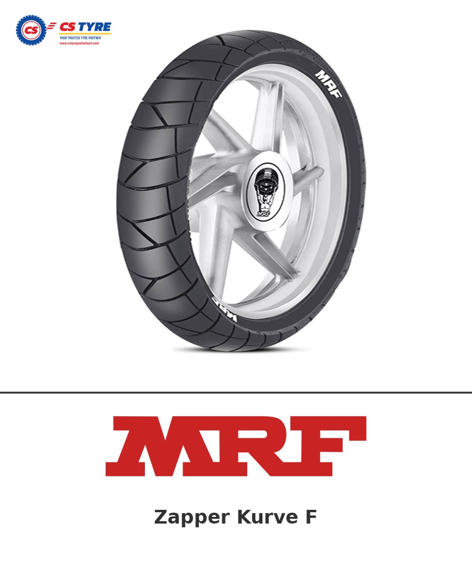 MRF Zapper Kurve F 100/90-19 bike tyre with brand logo