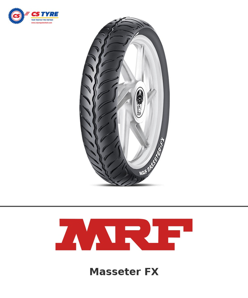 MRF Masseter FX 100/80-17 bike tyre with brand logo