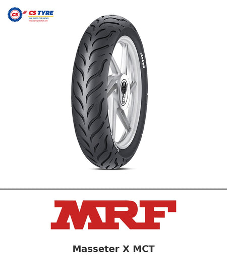 MRF Masseter X MCT 140/70-17 bike tyre with brand logo