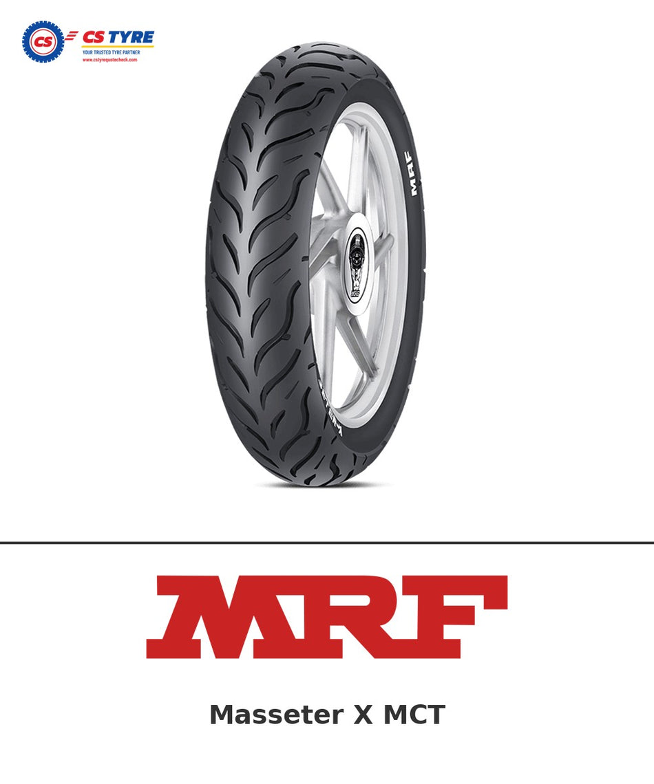 MRF Masseter X MCT 140/70-17 bike tyre with brand logo