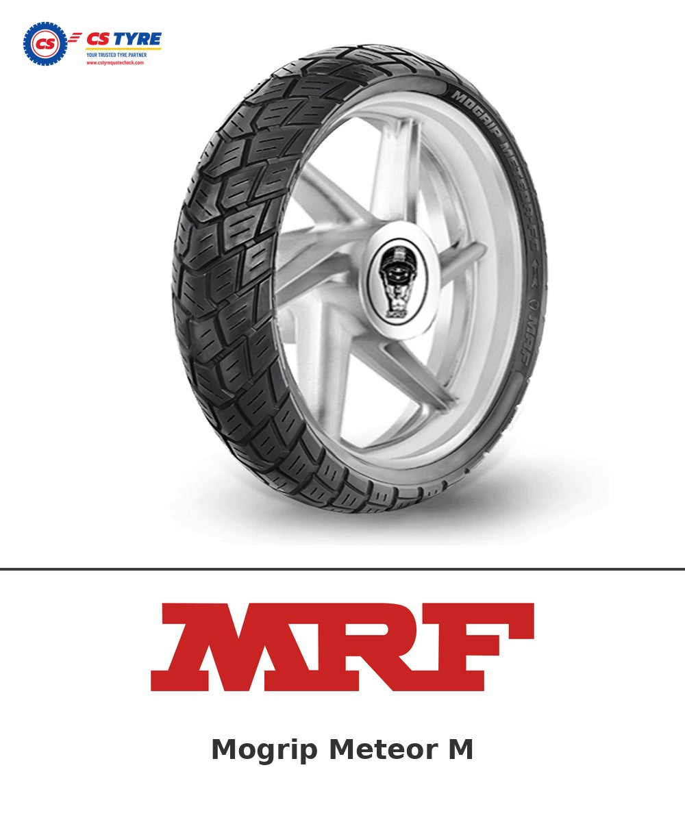 MRF Mogrip Meteor M 140/70-17 bike tyre with brand logo