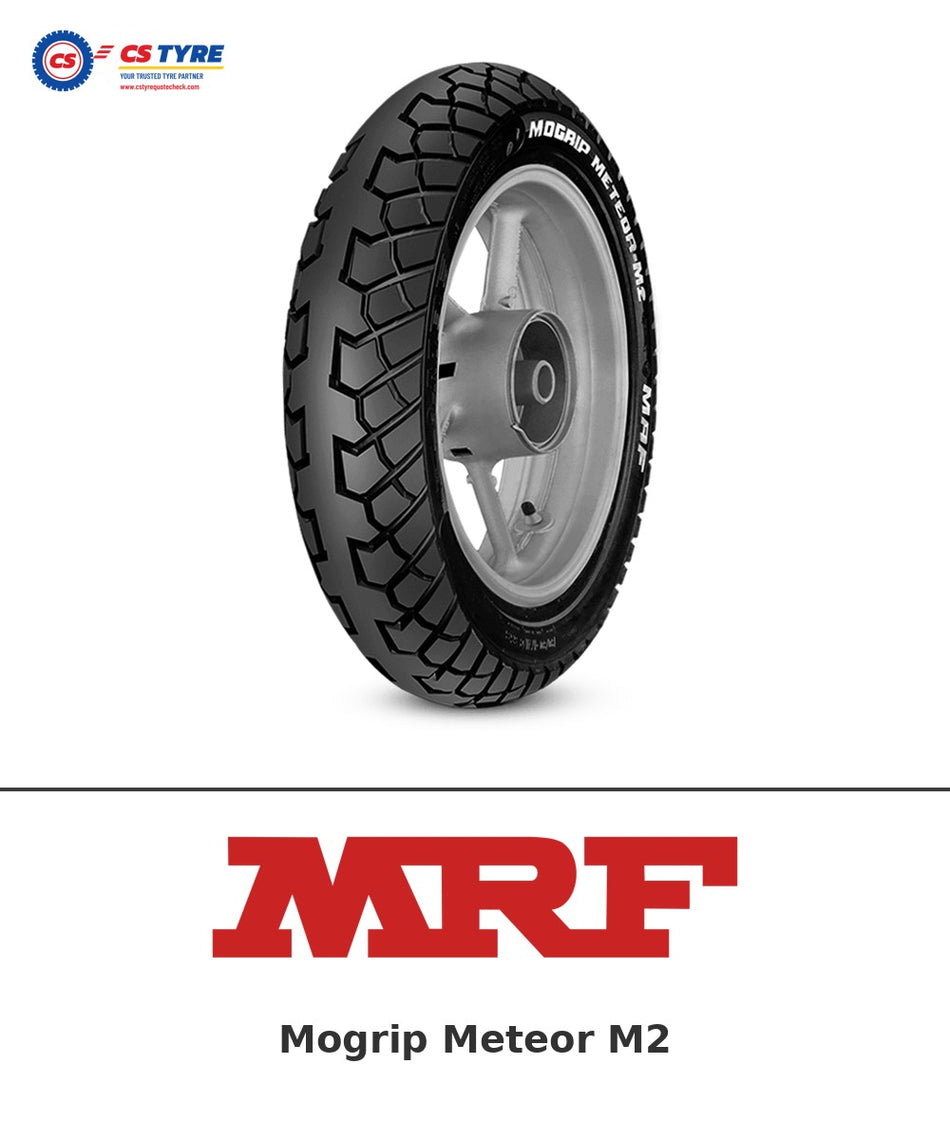 MRF Mogrip Meteor M2 130/80-17 bike tyre with brand logo