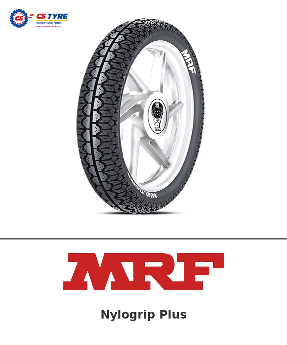 MRF Nylogrip Plus 2.75-18 bike tyre with brand logo
