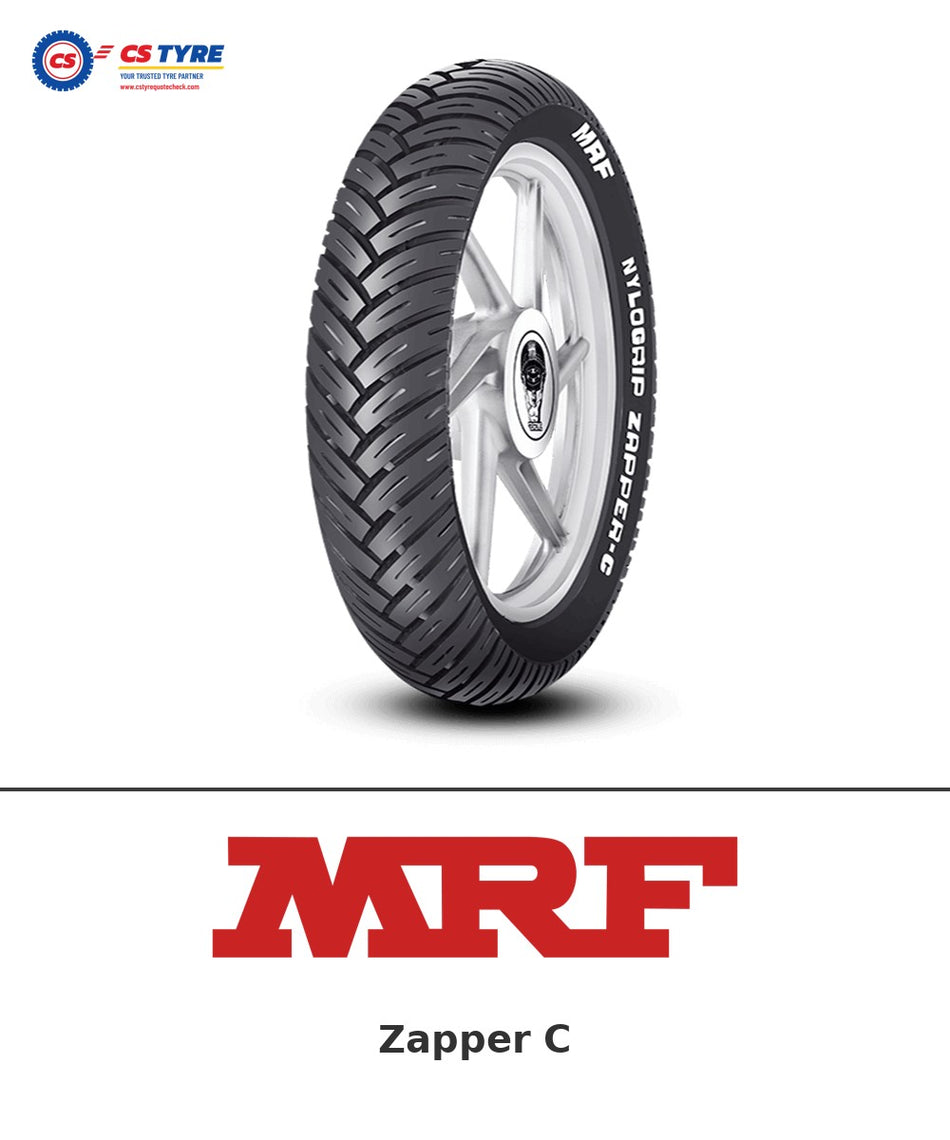 MRF Zapper C 110/80-17 bike tyre with brand logo