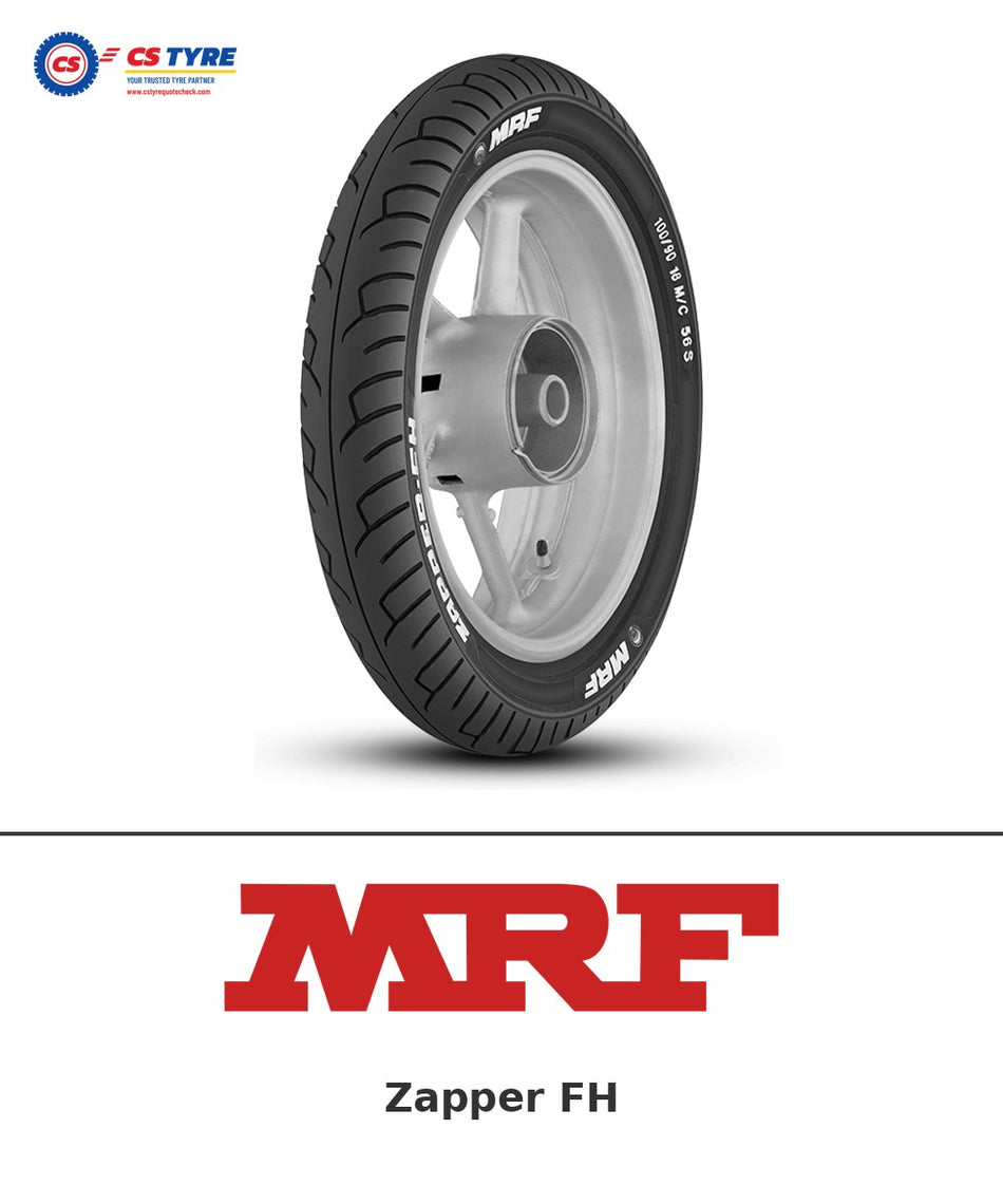 MRF Zapper FH 100/90-18 bike tyre with brand logo