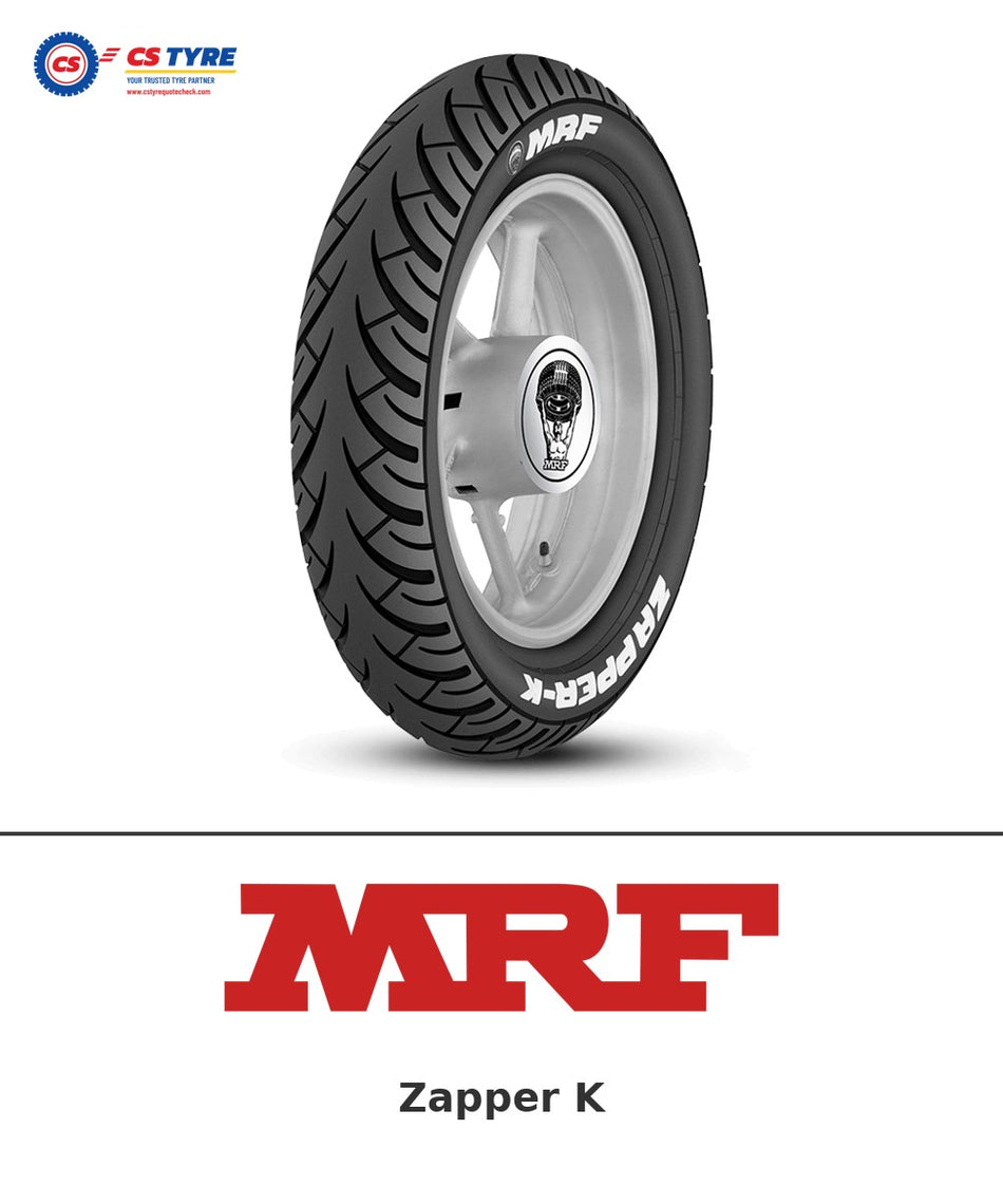 MRF Zapper K 90/90-12 bike tyre with brand logo