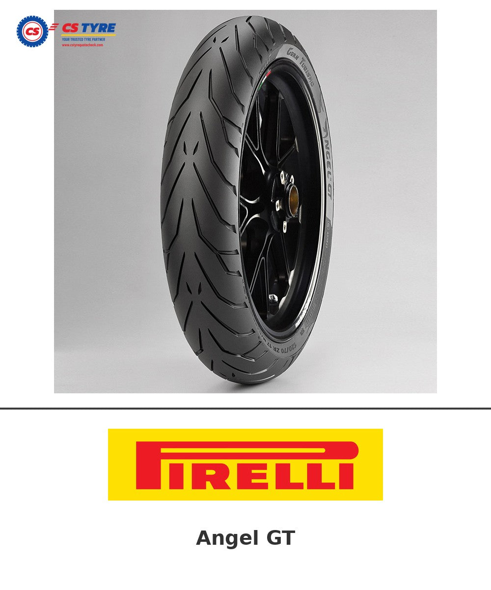 Pirelli Angel GT 120/70-17 bike tyre with brand logo