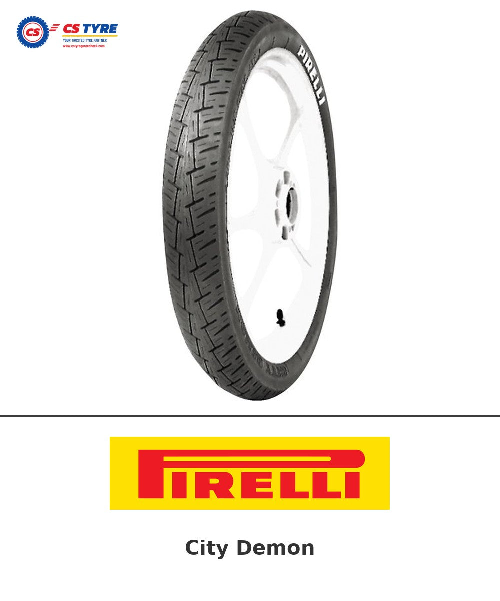 Pirelli City Demon 3.00-17 bike tyre with brand logo