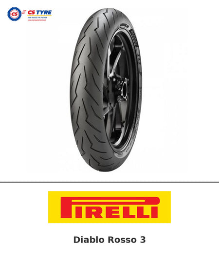 Pirelli Diablo Rosso 3 180/55-17 bike tyre with brand logo