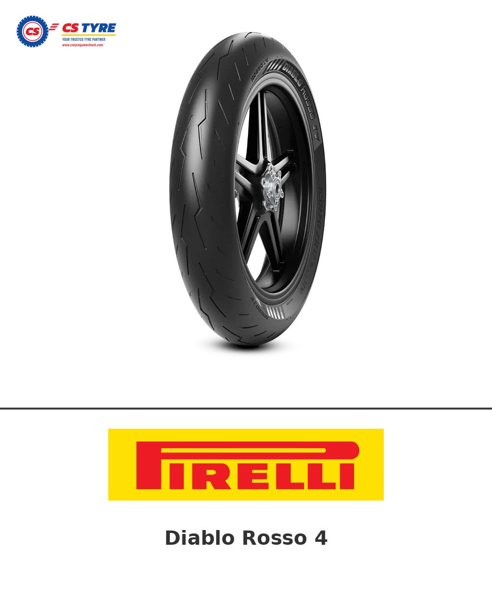Pirelli Diablo Rosso 4 180/55-17 bike tyre with brand logo